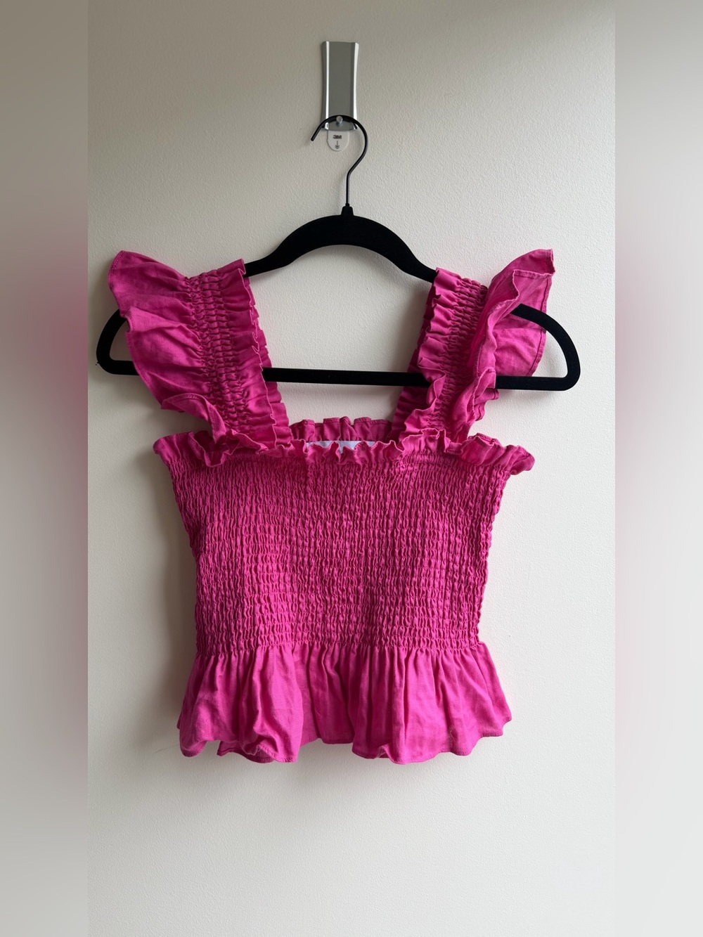 Hill House Pink "The Paz" Linen Nap Top Ruffle sz XS - Picture 5 of 11